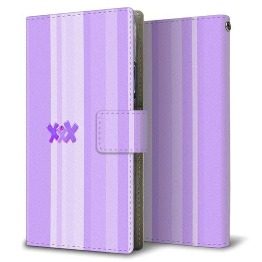 SoftBank エクスペリア XZ2 702SO 高画質仕上げ プリント手帳型ケース(薄型スリム)【YB933 パープルストライプ】