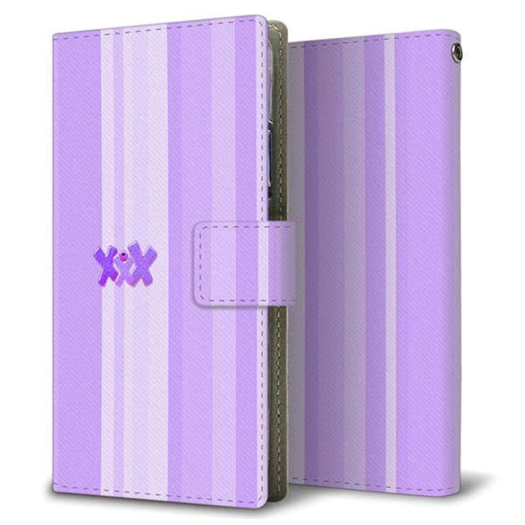 iPhone14 Pro 画質仕上げ プリント手帳型ケース(薄型スリム)【YB933 パープルストライプ】
