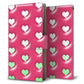 iPhone X 画質仕上げ プリント手帳型ケース(薄型スリム)【YB966 ハートピンク】