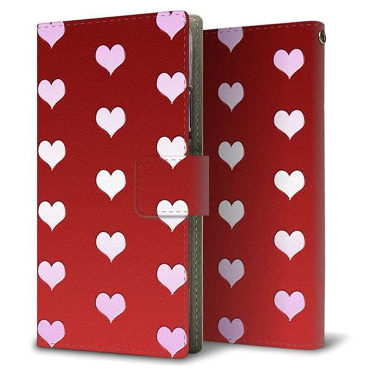 SoftBank エクスペリア1 III A101SO 画質仕上げ プリント手帳型ケース(薄型スリム)【YB968 ハートレッド】