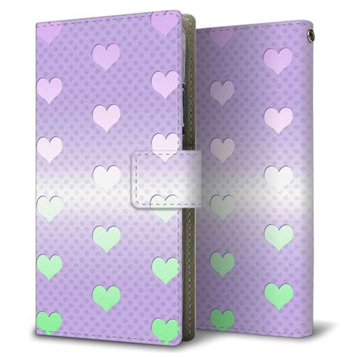 docomo エクスぺリア ワン SO-03L 画質仕上げ プリント手帳型ケース(薄型スリム)【YB969 ハートパープル】