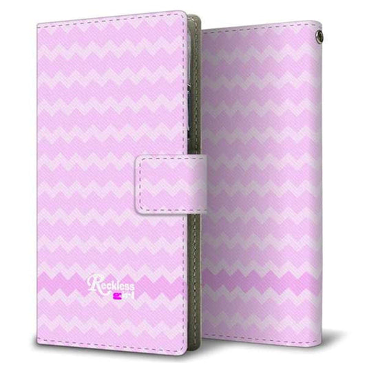 au アクオス セリエ ミニ SHV38 画質仕上げ プリント手帳型ケース(薄型スリム)【YC800 ジグザグピンク】