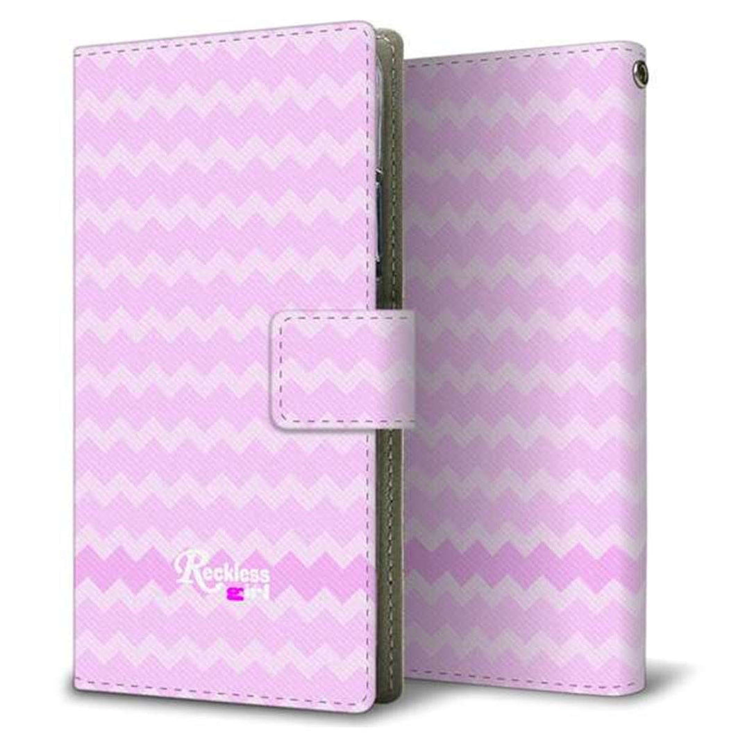 Softbank ディグノBX 901KC 画質仕上げ プリント手帳型ケース(薄型スリム)【YC800 ジグザグピンク】