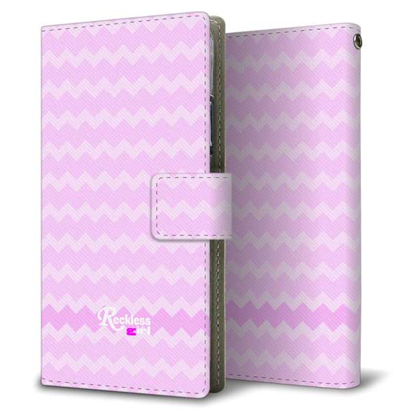 SoftBank エクスペリア XZ2 702SO 高画質仕上げ プリント手帳型ケース(薄型スリム)【YC800 ジグザグピンク】