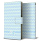 AQUOS wish SHG06 au 画質仕上げ プリント手帳型ケース(薄型スリム)【YC801 ジグザグブルー】