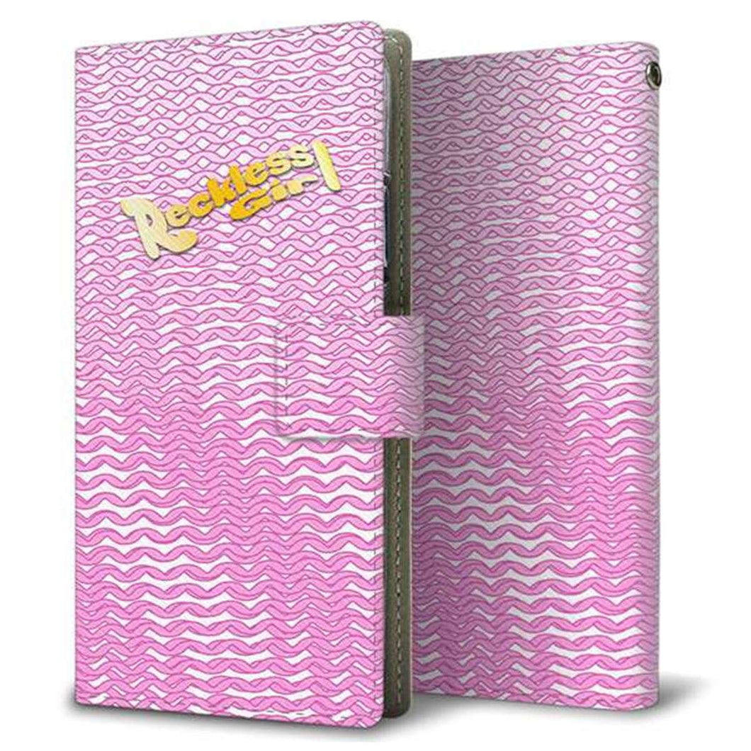 au エクスペリア1 II SOG01 画質仕上げ プリント手帳型ケース(薄型スリム)【YC820 ボーラインピンク】