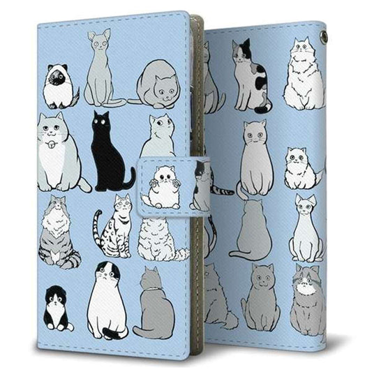 au ギャラクシー S9+ SCV39 画質仕上げ プリント手帳型ケース(薄型スリム)【YC831 ねこ02】