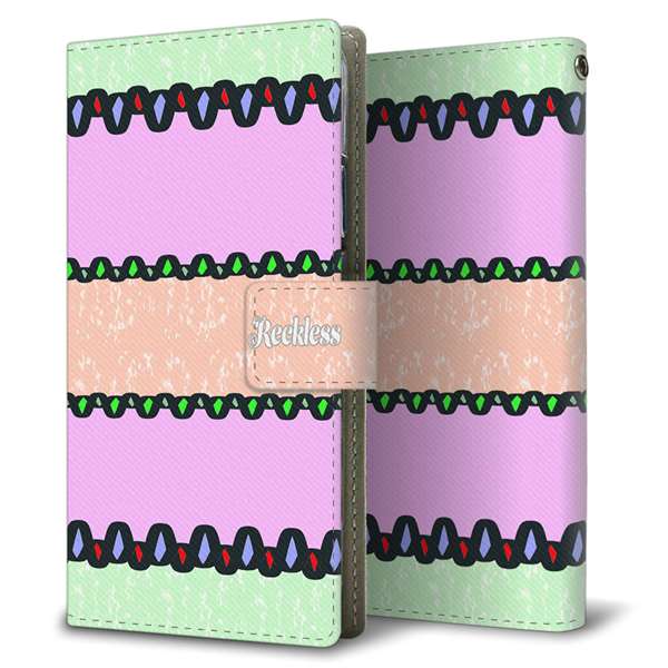 softbank アクオス R3 808SH 高画質仕上げ プリント手帳型ケース(薄型スリム)【YC857 パステルボーダー02】