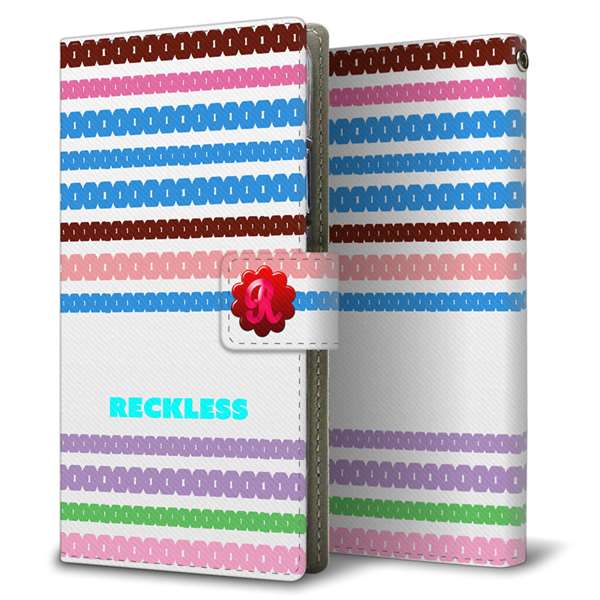 simフリー HUAWEI（ファーウェイ） P30 lite Marie-L22J 高画質仕上げ プリント手帳型ケース(薄型スリム)【YC863 チェーンボーダー01】