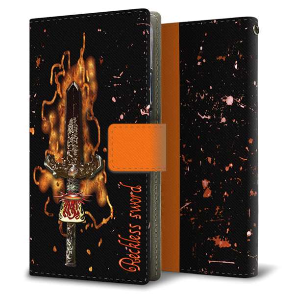 SoftBank アクオス Xx3 506SH 高画質仕上げ プリント手帳型ケース(薄型スリム)【YC894 フレイムソード】