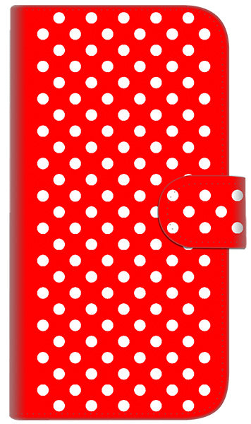 iPhone6 PLUS 高画質仕上げ プリント手帳型ケース(通常型)【055 シンプル柄（水玉） レッド】