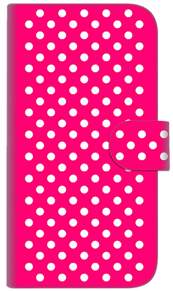 iPhone6 PLUS 高画質仕上げ プリント手帳型ケース(通常型)【056 シンプル柄（水玉） ピンク】