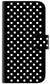 iPhone6 PLUS 高画質仕上げ プリント手帳型ケース(通常型)【059 シンプル柄（水玉） ブラック】