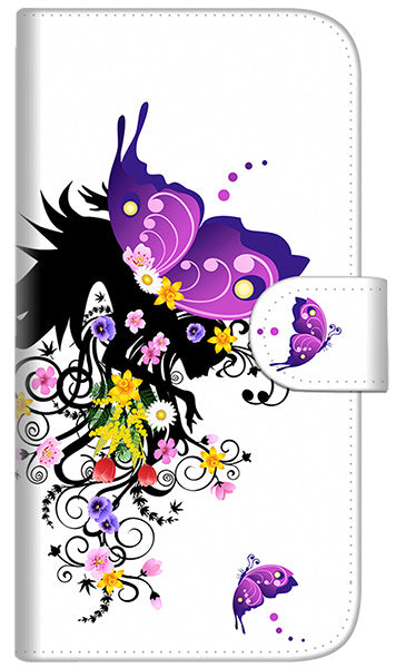 iPhone6 PLUS 高画質仕上げ プリント手帳型ケース(通常型)【146 蝶の精と春の花】