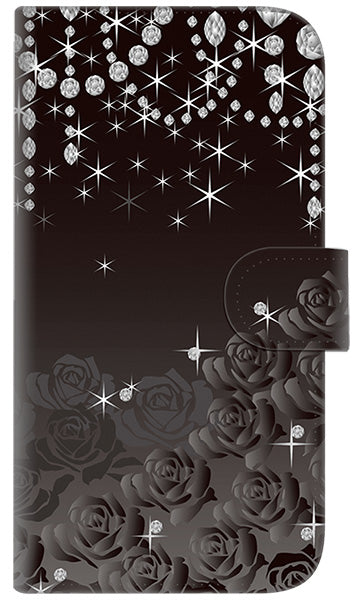 iPhone6 PLUS 高画質仕上げ プリント手帳型ケース(通常型)【327 薔薇とダイヤモンド】