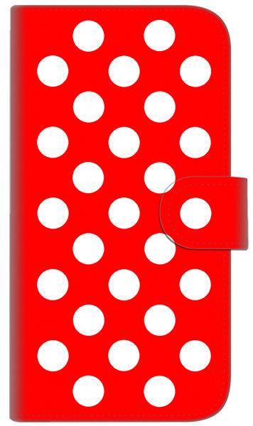 iPhone6 PLUS 高画質仕上げ プリント手帳型ケース(通常型)【331 シンプル柄（水玉）レッドBig】