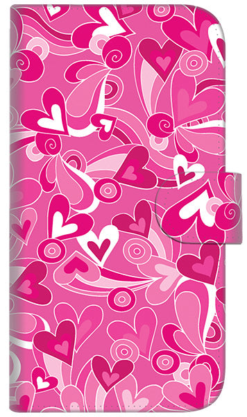 iPhone6 PLUS 高画質仕上げ プリント手帳型ケース(通常型)【383 ピンクのハート】