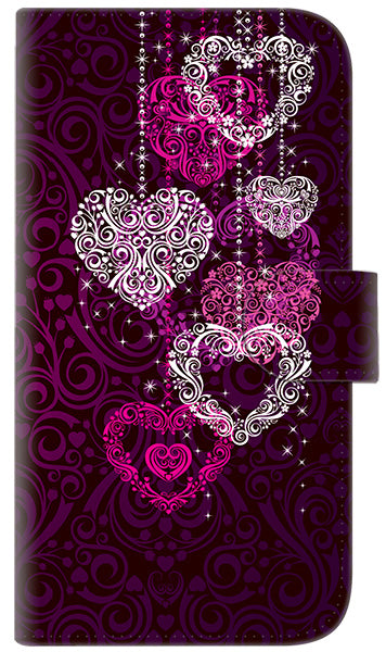 iPhone6 PLUS 高画質仕上げ プリント手帳型ケース(通常型)【468 ハートのシャンデリア】