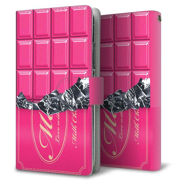 AQUOS wish SHG06 au 高画質仕上げ プリント手帳型ケース(通常型)【555 板チョコ?ストロベリー】