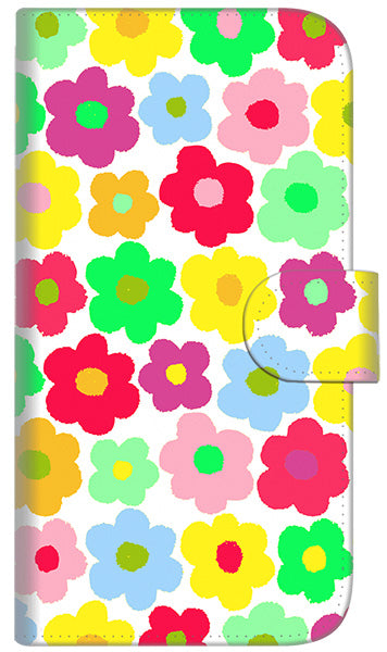iPhone6 PLUS 高画質仕上げ プリント手帳型ケース(通常型)【758 ルーズフラワーカラフル】
