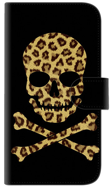 iPhone6 PLUS 高画質仕上げ プリント手帳型ケース(通常型)【1078 ドクロフレームヒョウその他のカラー】