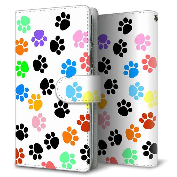 softbank arrows U 801FJ 高画質仕上げ プリント手帳型ケース(通常型)【1108 あしあとカラフル】