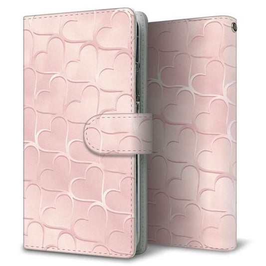 Xperia Ace III SOG08 au 高画質仕上げ プリント手帳型ケース(通常型)【1340 かくれハート（ローズピンク）】