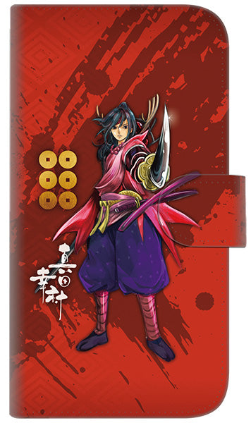 iPhone6 PLUS 高画質仕上げ プリント手帳型ケース(通常型)【AB807 真田幸村 イラストと家紋】