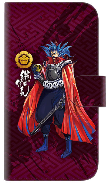 iPhone6 PLUS 高画質仕上げ プリント手帳型ケース(通常型)【AB808 織田信長 イラストと家紋】