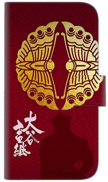 iPhone6 PLUS 高画質仕上げ プリント手帳型ケース(通常型)【AB811 大谷吉継シルエットと家紋】