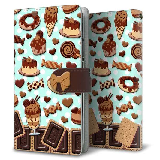 iPhone6 高画質仕上げ プリント手帳型ケース(通常型)【AG856 チョコクッキー＆スイーツ ミントブルー】