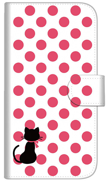 iPhone6 PLUS 高画質仕上げ プリント手帳型ケース(通常型)【EK807 ネコとシンプル ピンク】