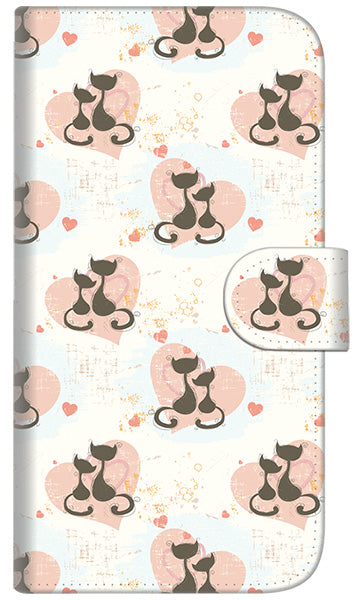 iPhone6 PLUS 高画質仕上げ プリント手帳型ケース(通常型)【EK922 ネコのカップル】