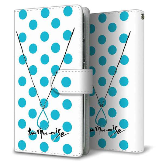 Xperia Ace III SOG08 au 高画質仕上げ プリント手帳型ケース(通常型)【OE821 12月ターコイズ】