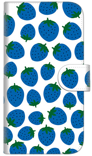 iPhone6 PLUS 高画質仕上げ プリント手帳型ケース(通常型)【SC810 小さいイチゴ模様 ブルー】