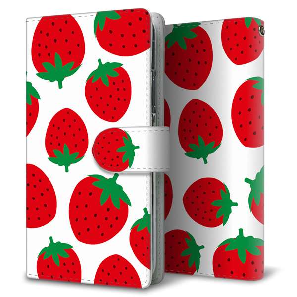 docomo ギャラクシー S10+ オリンピック限定モデル SC-05L 高画質仕上げ プリント手帳型ケース(通常型)【SC818 大きいイチゴ模様レッド】