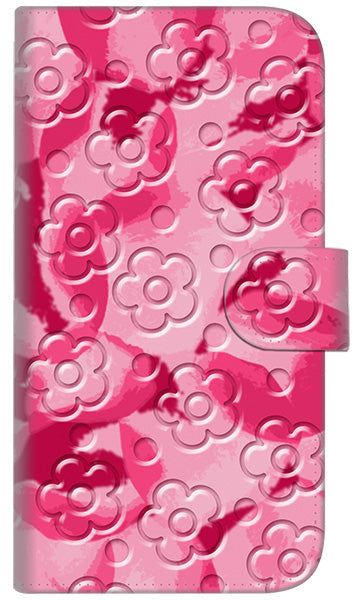 iPhone6 PLUS 高画質仕上げ プリント手帳型ケース(通常型)【SC847 フラワーヴェルニ花濃いピンク（ローズアンディアン）】