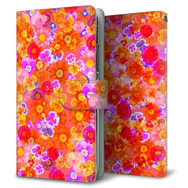 Xperia 5 III SOG05 au 高画質仕上げ プリント手帳型ケース(通常型)【SC871 リバティプリント フルールドパルファン（レッド）】