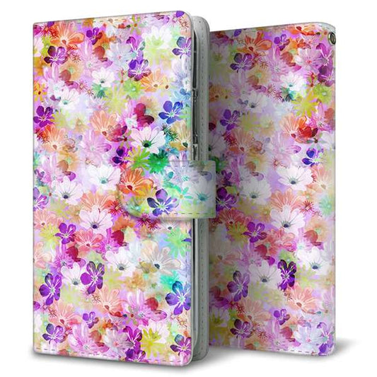 Google Pixel 4a 高画質仕上げ プリント手帳型ケース(通常型)【SC873 リバティプリント プレスドフラワー（パープル）】