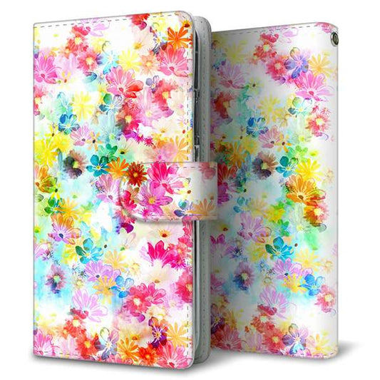 AQUOS sense7 SH-M24 楽天モバイル 高画質仕上げ プリント手帳型ケース(通常型)【SC876 リバティプリント プレスドフラワー（ホワイト）】