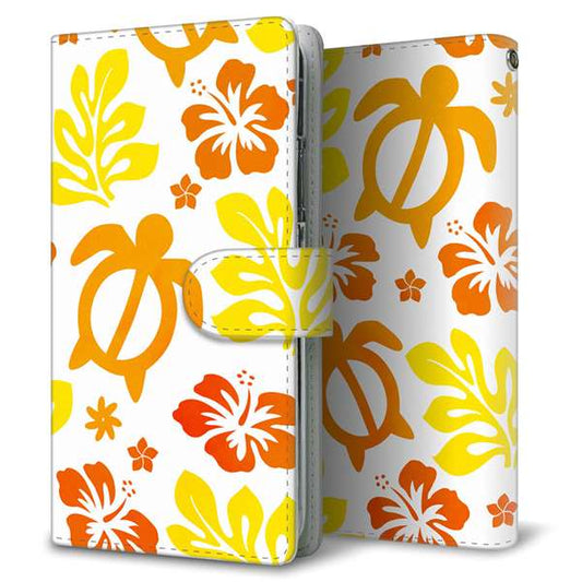 Y!mobile かんたんスマホ2 A001KC 高画質仕上げ プリント手帳型ケース(通常型)【SC877 ハワイアンアロハホヌ（イエロー）】