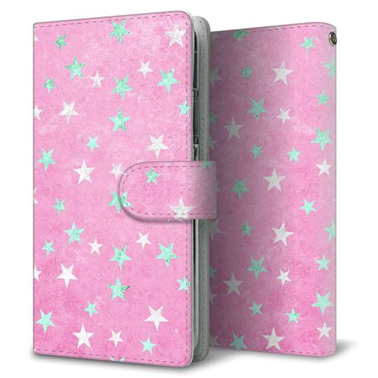 Xperia 5 III SOG05 au 高画質仕上げ プリント手帳型ケース(通常型)【SC889 お星さまキラキラ（ピンク）】