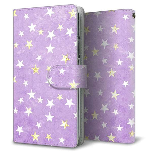 au ギャラクシーS21+ 5G SCG10 高画質仕上げ プリント手帳型ケース(通常型)【SC890 お星さまキラキラ（パープル）】