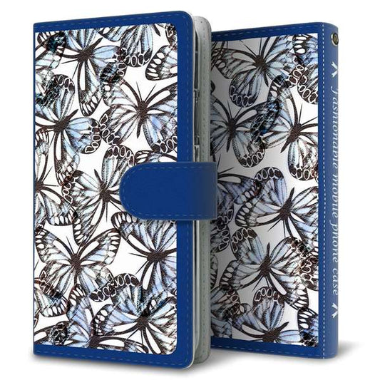 au ギャラクシーS21+ 5G SCG10 高画質仕上げ プリント手帳型ケース(通常型)【SC906 ガーデンバタフライ ブルー】