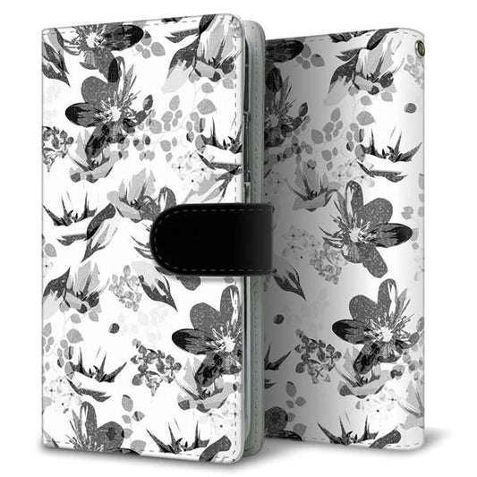 SoftBank エクスペリア XZ3 801SO 高画質仕上げ プリント手帳型ケース(通常型)【SC914 花柄モノトーン 03】