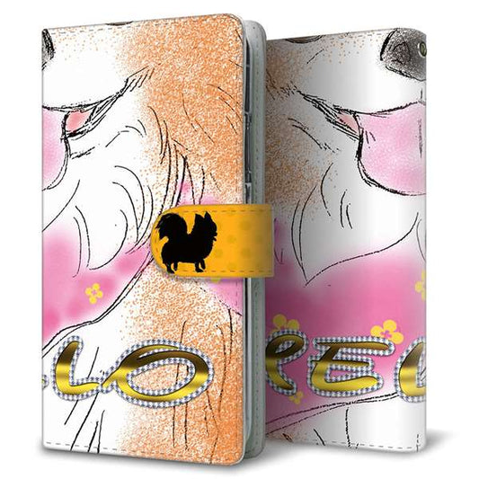 au ギャラクシー S10+ SCV42 高画質仕上げ プリント手帳型ケース(通常型)【YD818 チワワ04】