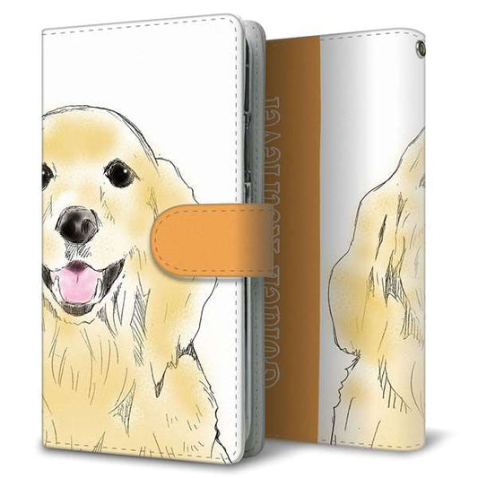 AQUOS sense6 SHG05 au 高画質仕上げ プリント手帳型ケース(通常型)【YD827 ゴールデンレトリバー03】
