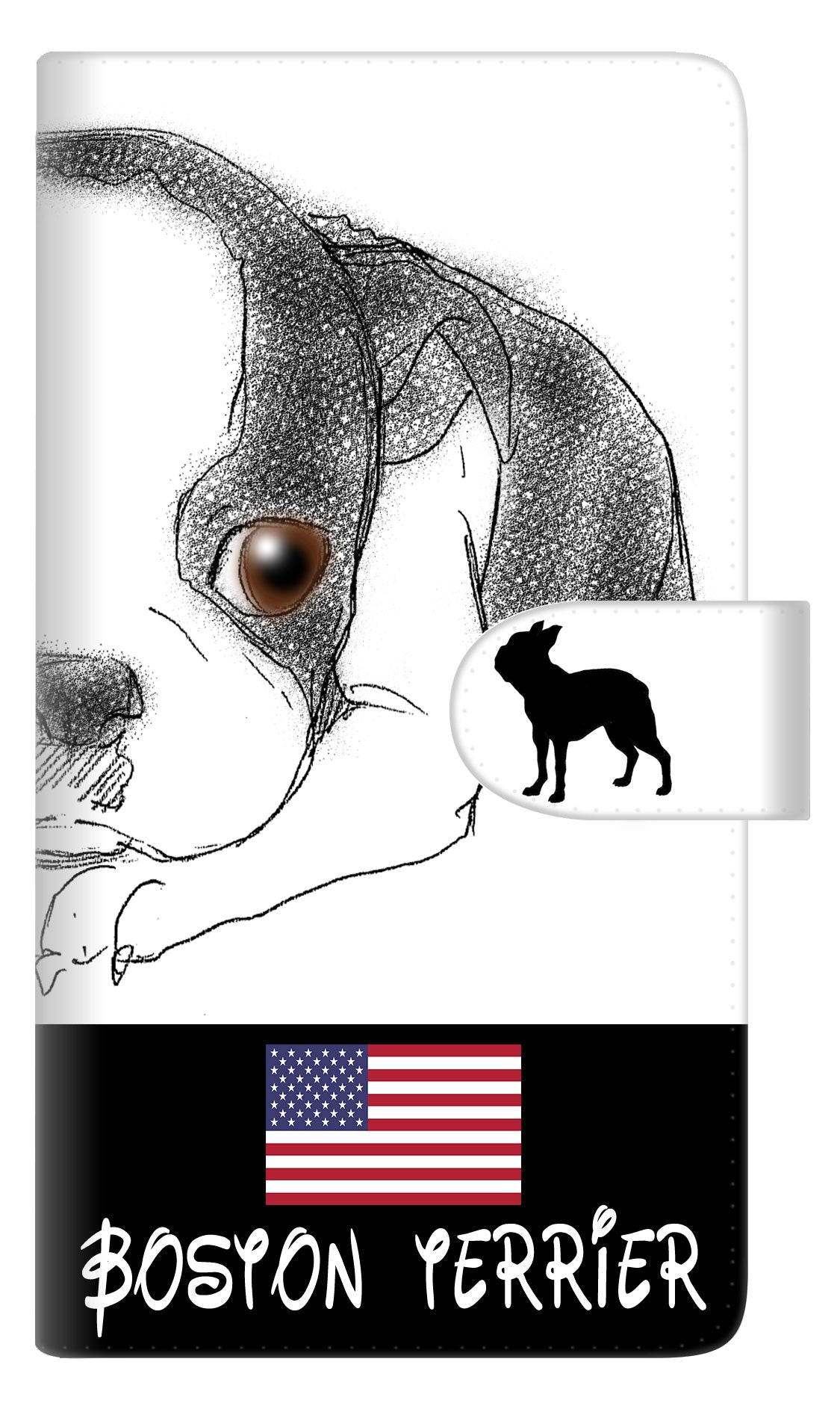 iPhone6 PLUS 高画質仕上げ プリント手帳型ケース(通常型)【YD854 ボストンテリア05】