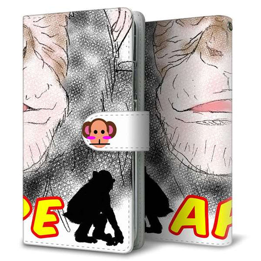 au アクオス センス3 ベーシック SHV48 高画質仕上げ プリント手帳型ケース(通常型)【YD872 チンパンジー01】