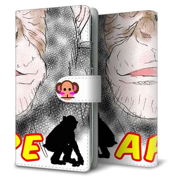 HUAWEI（ファーウェイ） P40 lite E ART-L29N 高画質仕上げ プリント手帳型ケース(通常型)【YD872 チンパンジー01】